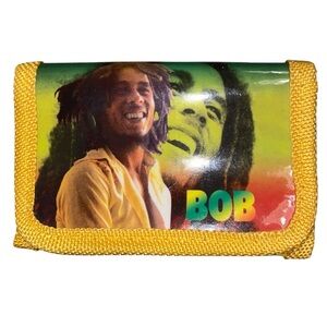 Bob Marley yellow velcro wallet 80s style reggae life Rastafarian